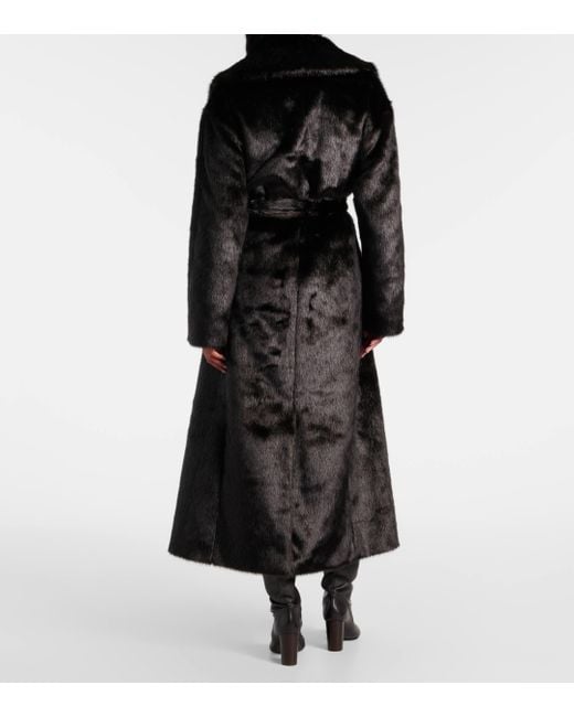 Frankie Shop Black Joni Faux Fur Coat