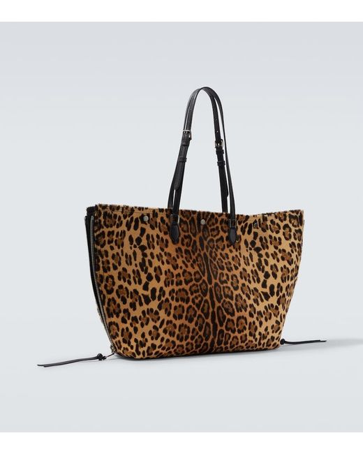 Dolce & Gabbana Brown Atene Leopard-Print Calf Hair Tote Bag for men