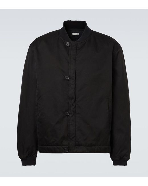 A.PRESSE Black Silk And Cotton Bomber Jacket for men