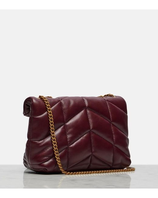 Saint Laurent Purple Toy Puffer Leather Shoulder Bag