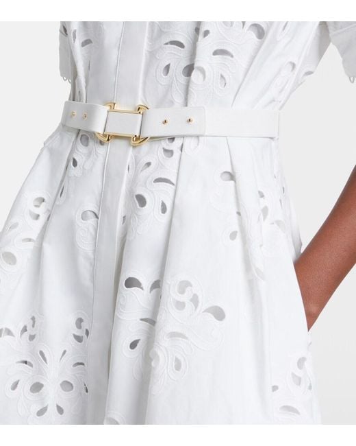 Rebecca Vallance White Artesan Broderie Anglaise Shirt Dress