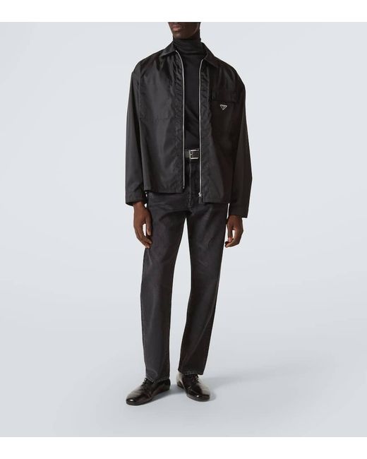 Prada Black Re-Nylon Zipped Overshirt for men