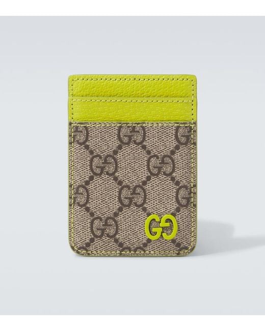 Gucci Yellow Bi-Color Magnetic Card Case for men