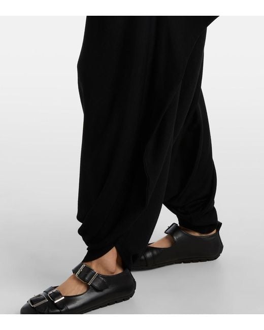 Junya Watanabe Black High-Rise Wool Tapered Pants