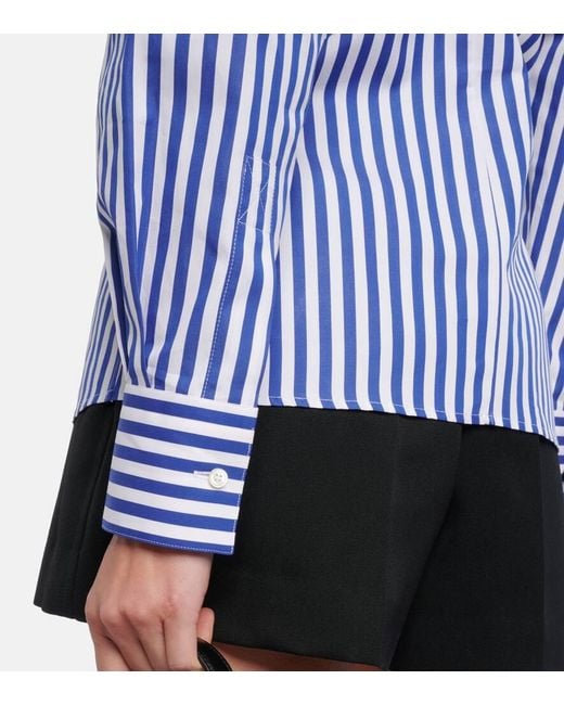 Givenchy Blue Striped Cotton Poplin Blouse