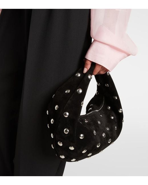 Khaite Black Tote Bag Olivia Medium Aus Veloursleder