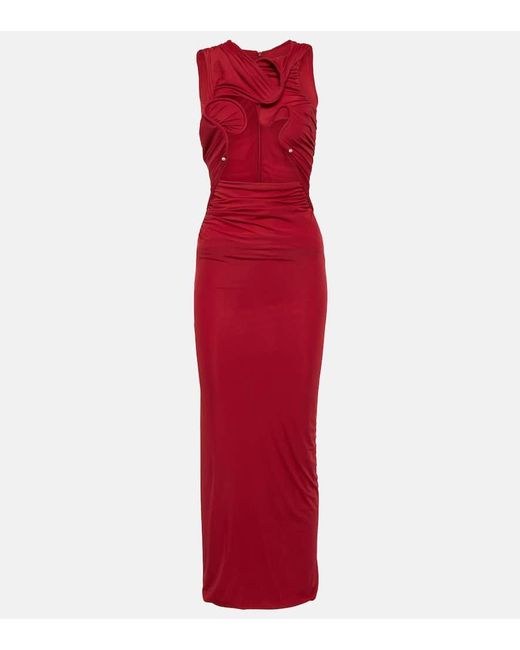 Christopher Esber Red Venus Cutout Jersey Maxi Dress
