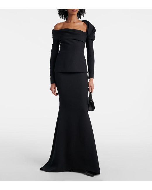 Safiyaa Black Draped Gown