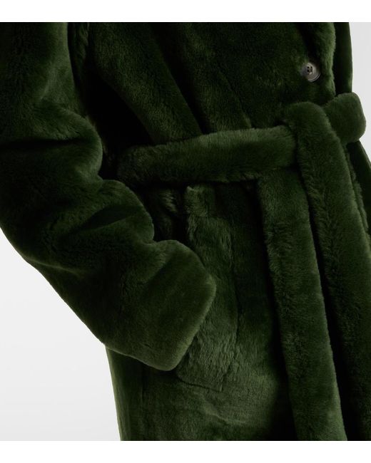 Yves Salomon Green Shearling Coat