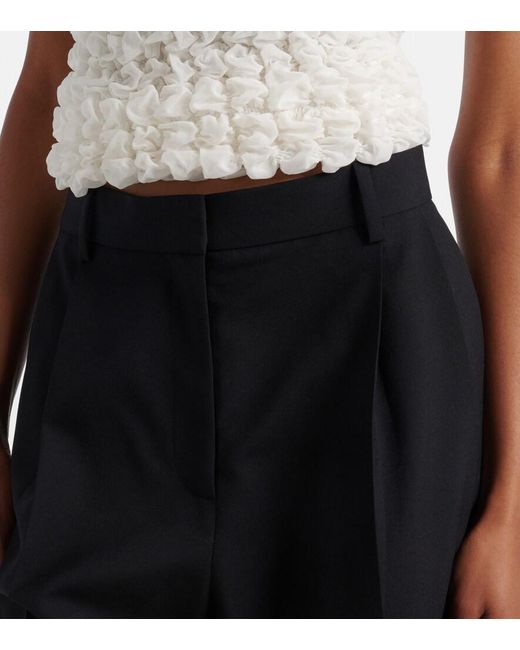 Khaite Black Auggie Virgin Wool Bermuda Shorts
