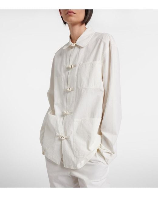 The Row White Behati Cotton Poplin Jacket