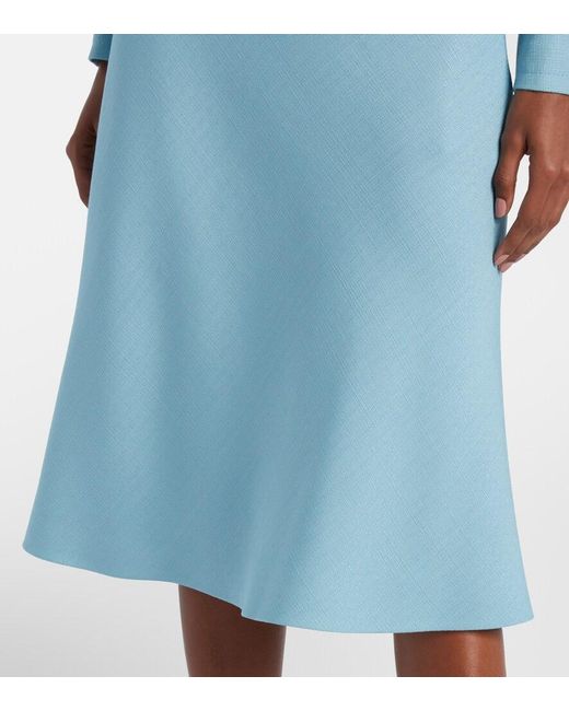 Valentino Blue Vlogo Canvas Midi Skirt