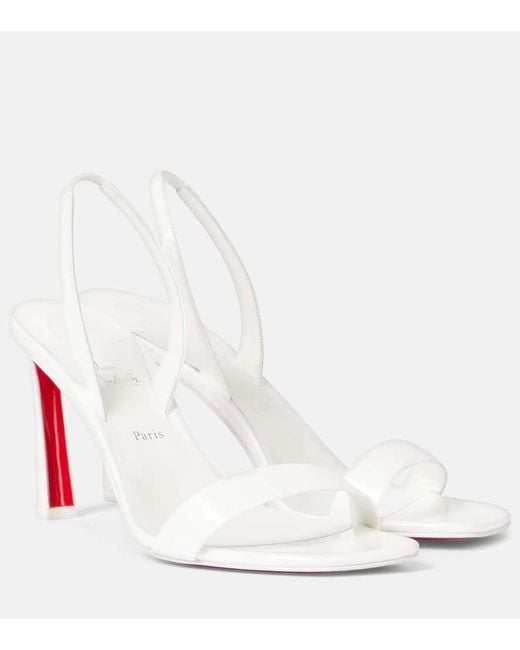 Christian Louboutin White Sandalen O Condora 85 Aus Lackleder