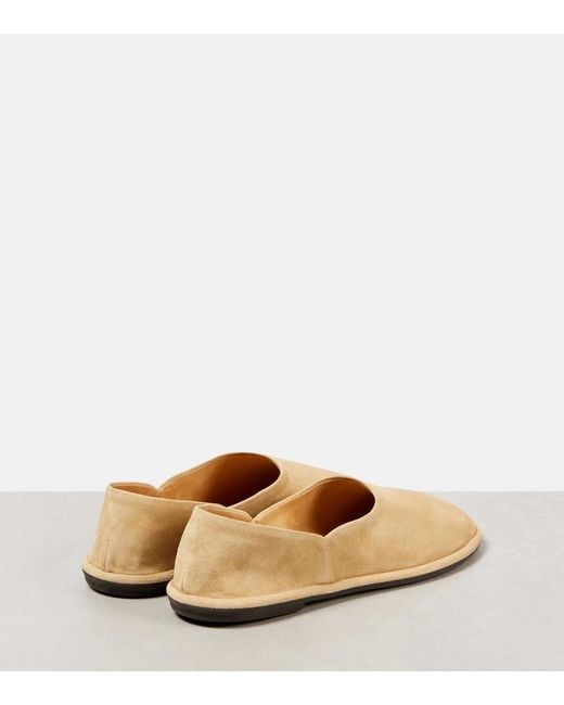 The Row Natural Canal Suede Slip-On Shoes