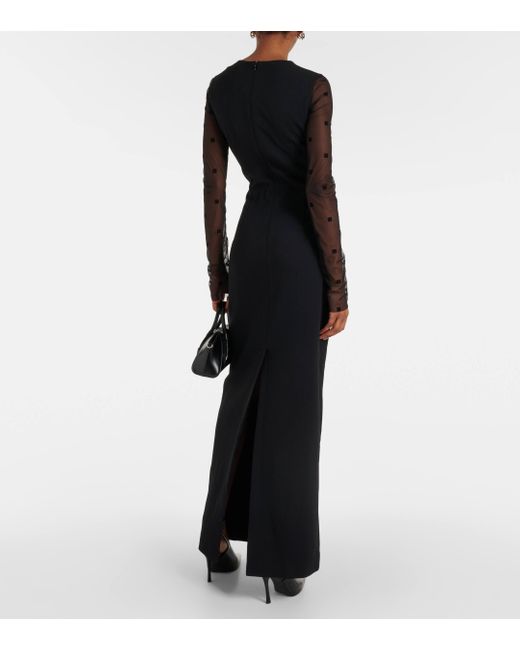 Robe longue a logo Givenchy en coloris Black