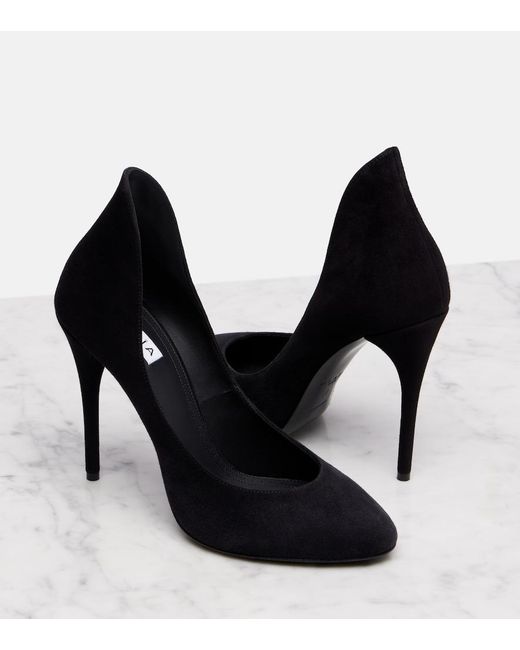 Alaïa Blue Decolette 110 Suede Pumps