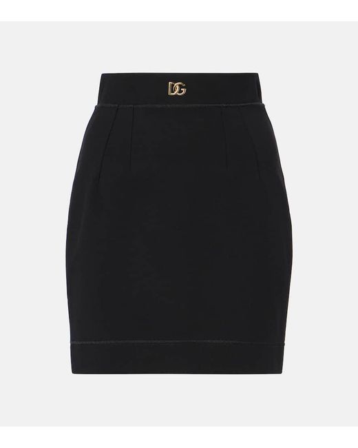 Dolce & Gabbana Black Logo Stretch Skirt
