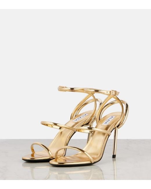 Alaïa Strappy Metallic Leather Sandals