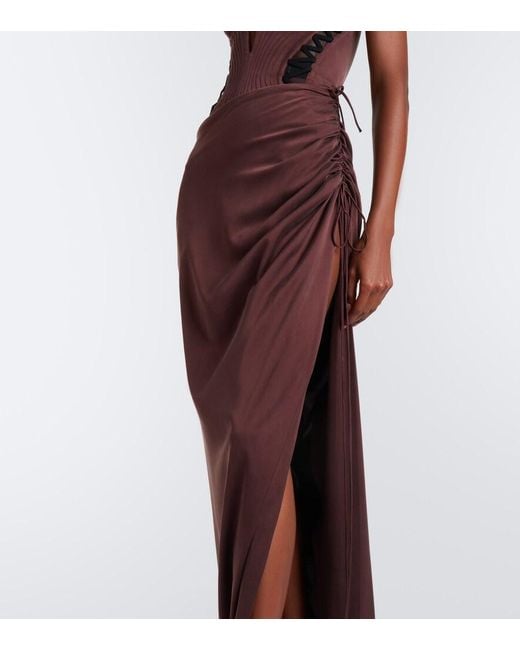 Maria Lucia Hohan Purple Ruched Corset Gown