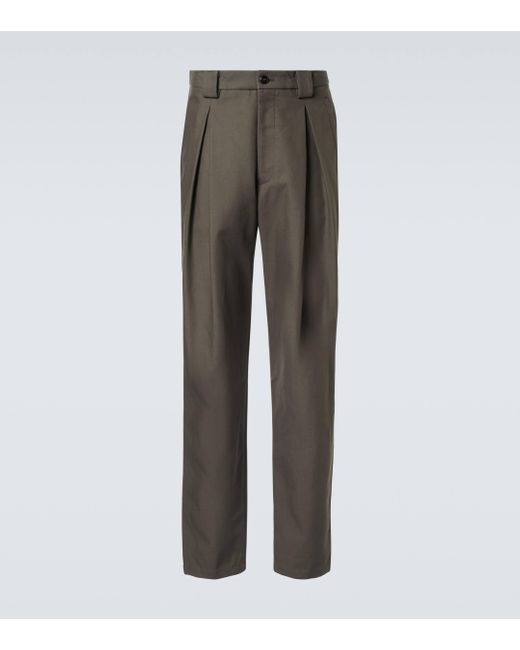 Giorgio Armani Gray Cotton Straight Pants for men