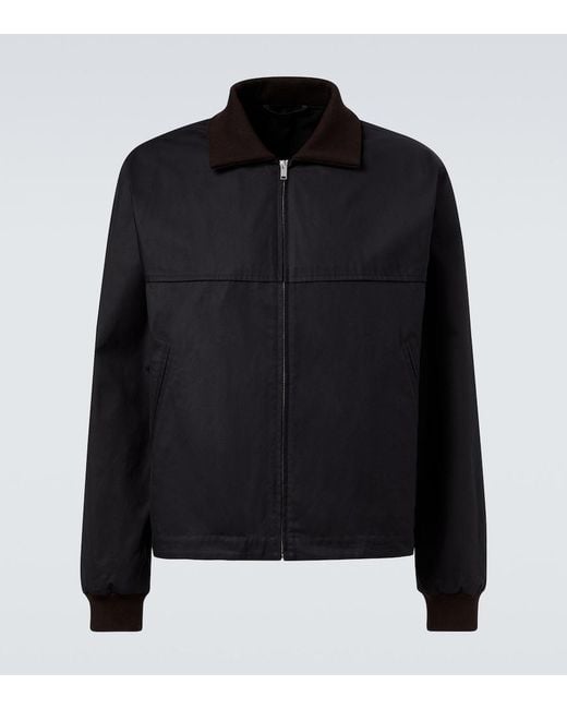 The Row Black Mantis Cotton Gabardine Blouson Jacket for men