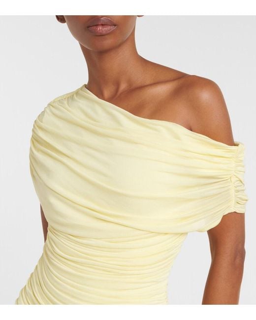 Jonathan Simkhai Yellow Rhiannon Gathered Jersey Maxi Dress