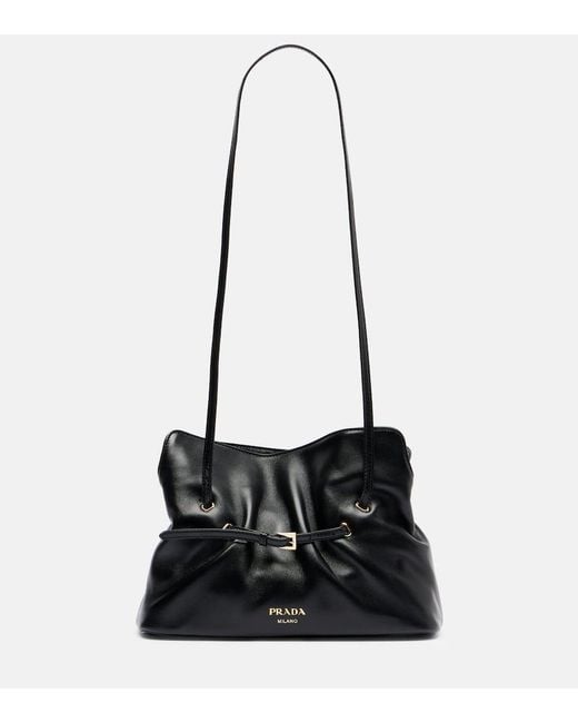 Prada Black Dada Small Leather Shoulder Bag
