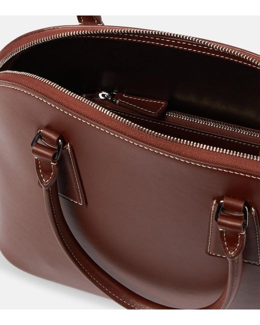 The Row Brown Nina Small Leather Tote Bag