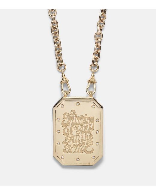Marie Lichtenberg White Thinking Of You 18Kt Pendant Necklace With Diamonds