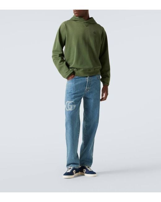 Felpa Con Cappuccio di Gucci in Green da Uomo