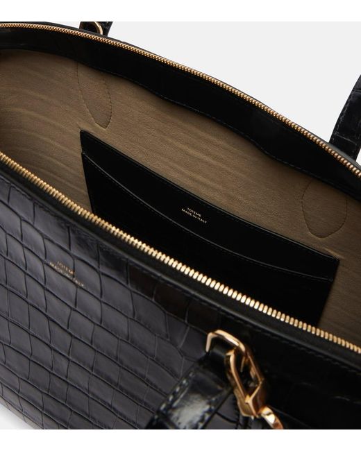 Totême  Black Tote Bag Lounge Medium Aus Leder