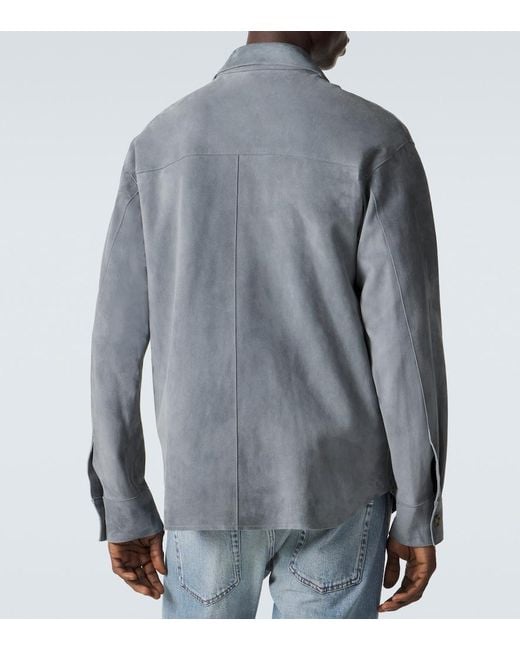 Lardini Gray Suede Overshirt for men