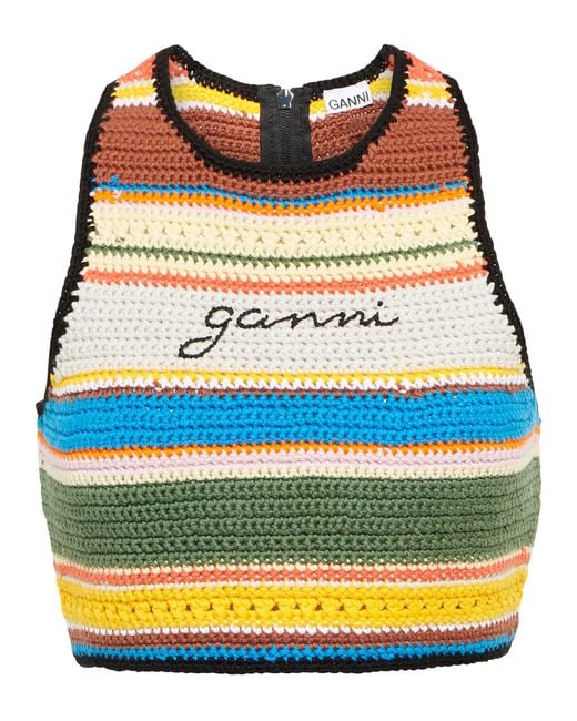 Ganni Multicolor Crochet Bikini Top