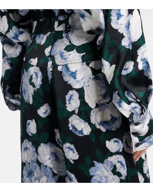 Stella McCartney Blue Printed Satin Pajama Pants