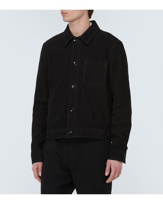 AMI Black Suede Overshirt for men
