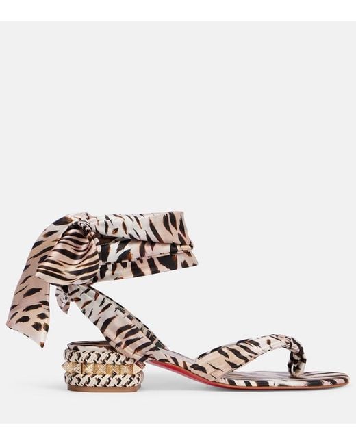 Christian Louboutin Pink Pyra Du Desert 30 Crepe Satin Sandals