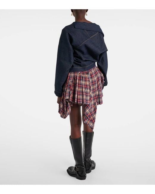 Vivienne Westwood Blue Natalia Cropped Cotton Chambray Shirt