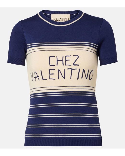 Valentino Blue Chez Cotton T-Shirt