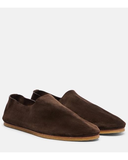 The Row Brown Perrick Suede Ballet Flats