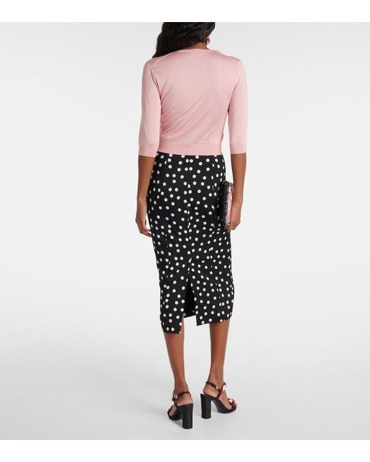 Dolce & Gabbana Pink Capri Pointelle Silk Sweater