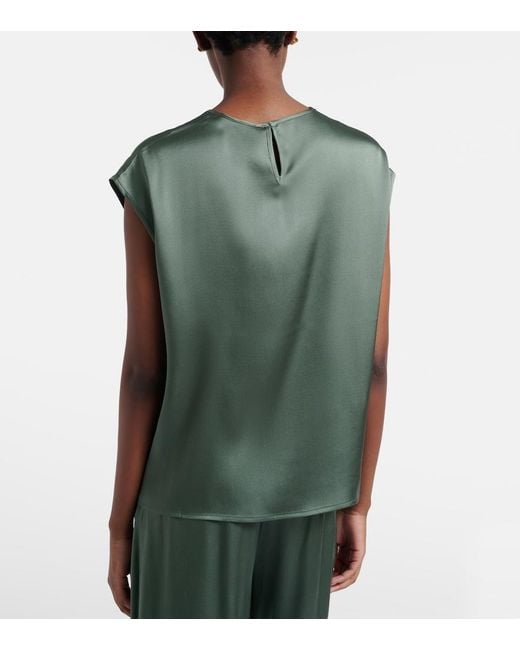 Asceno Green Dasha Silk Twill Top