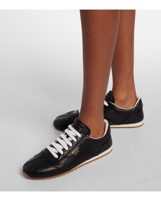 Prada Black Leather Sneakers