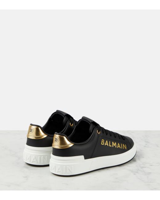 Balmain Black B-court Leather Sneakers