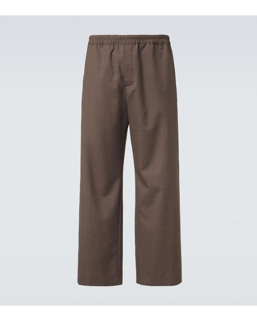 The Row Brown Ari Wool Wide-Leg Pants for men