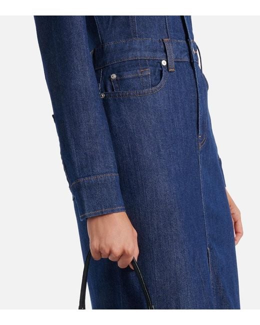 Vestido Camisero De Denim 7 For All Mankind de color Blue