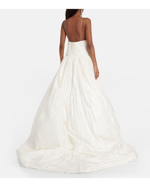 Danielle Frankel White Bridal Leith Silk Taffeta Gown