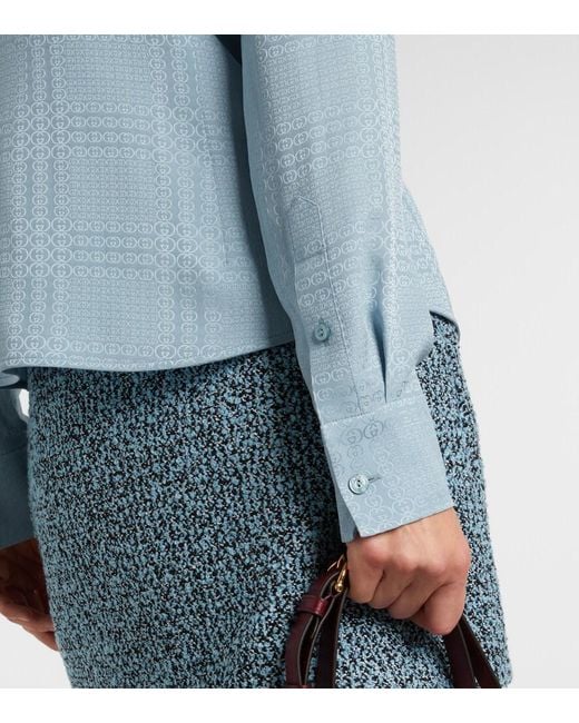 Camisa De Seda Gucci de color Blue