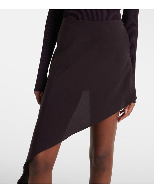 Alaïa Black Asymmetric Poplin Miniskirt