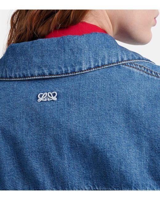 Loewe Blue Gathered Denim Jacket