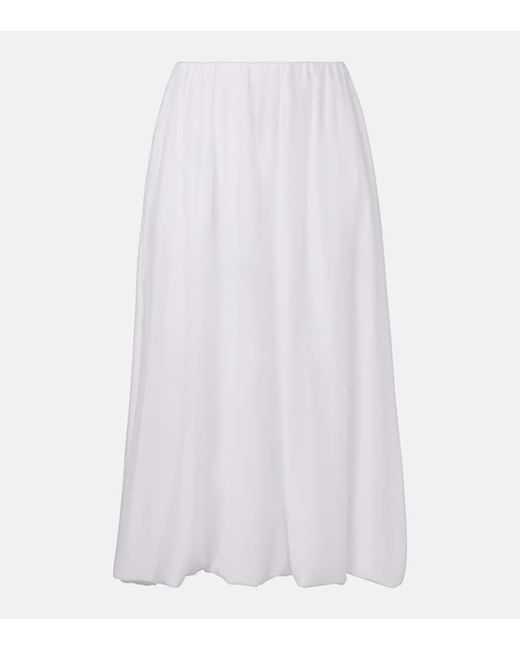 Velvet White Ines Cotton And Silk Voile Maxi Skirt